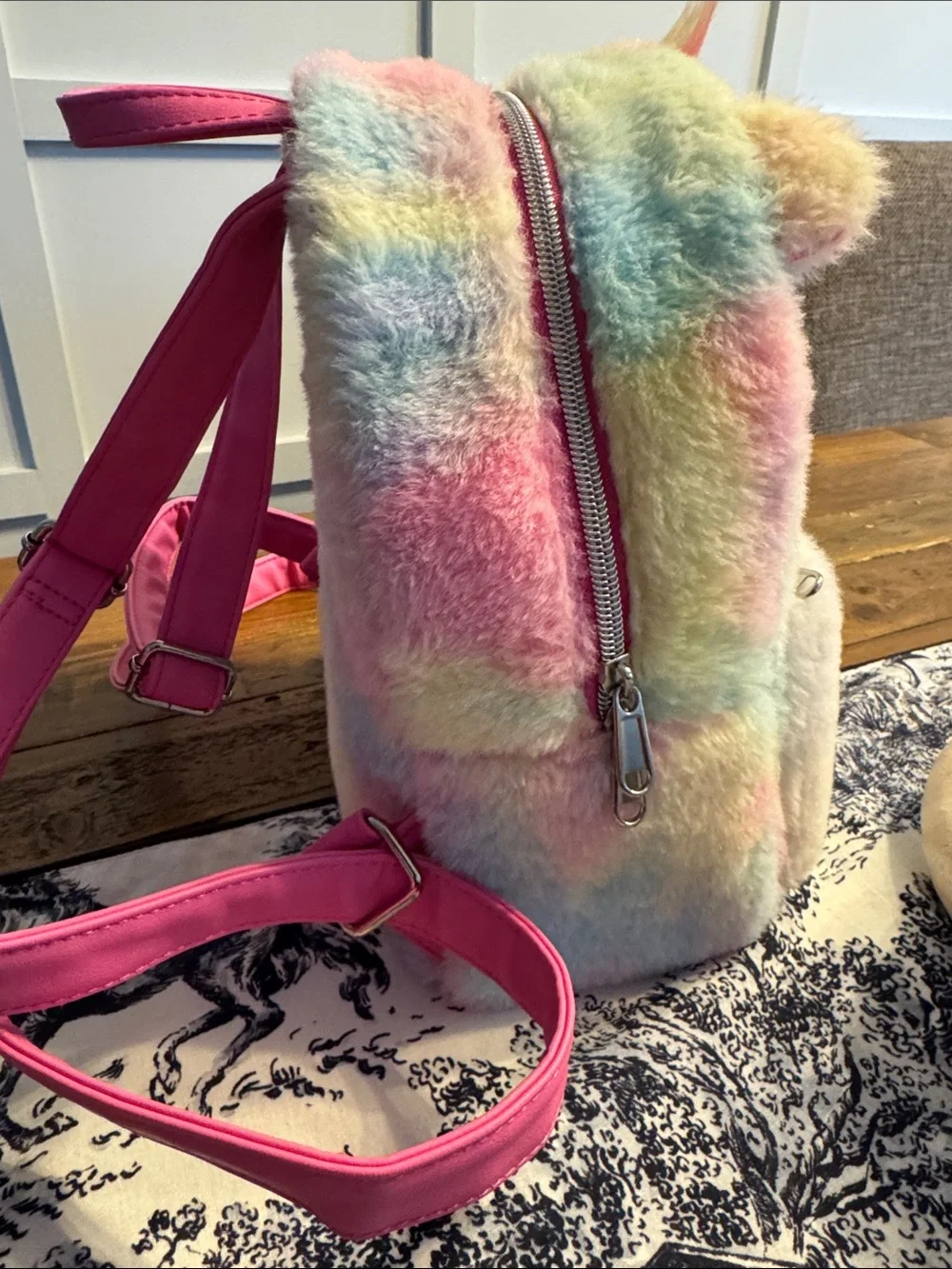 Loungefly Pastel Rainbow Care Bears Plush Kids Backpack - Pink & Multi VGUC